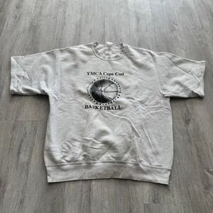 Vintage 90s YMCA Cape Cod Staff Basketball Gray  crewneck sweatshirt  Size XL
